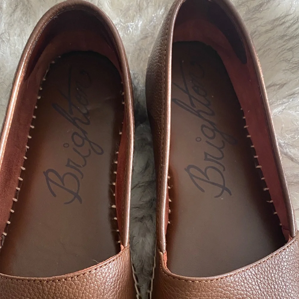 BRIGHTON Groove Brown Leather Slip-On Shoes